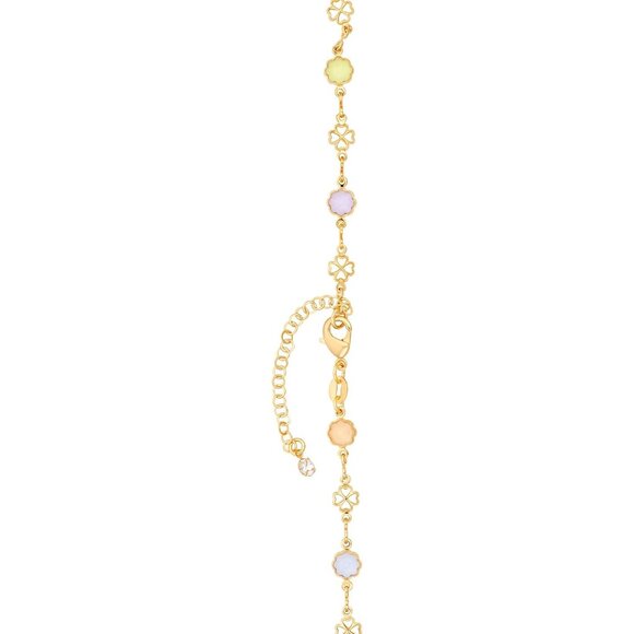 18K Gold Plated Multicolor Flower Necklace Women Adjustable 16-24 Inches - Picture 4 of 5